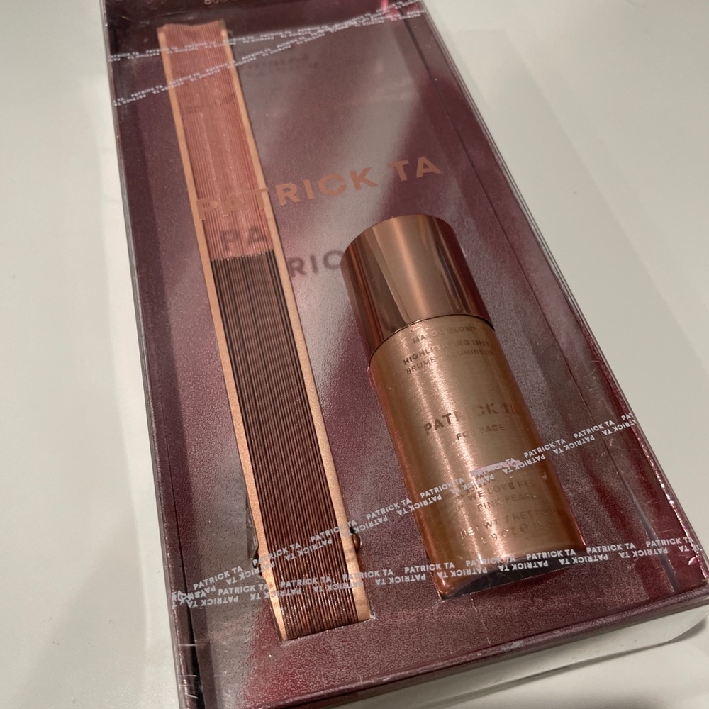 Patrick Ta Shimmer oil and Rose Gold drying fan